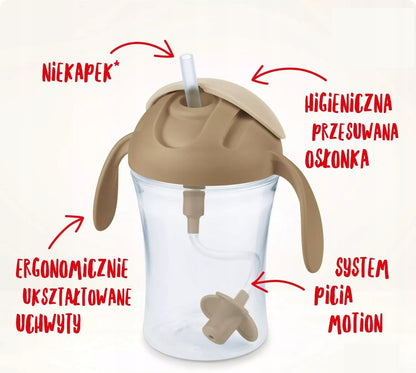 NUK Motion Cup nekvapkáci s flexibilnou slamkou 8 m+