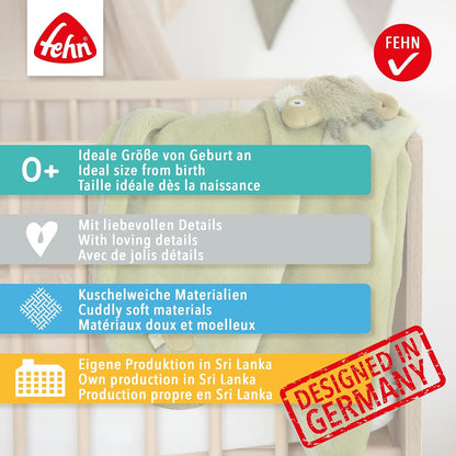 FEHN Malý zámok detská deka 75x100 cm s hrkálkou