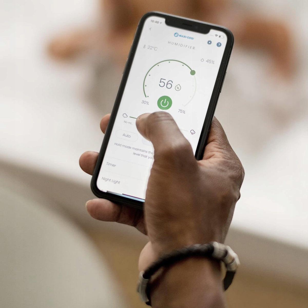 MAXI-COSI Breathe diaľkový zvlhčovač vzduchu 24 h s aplikáciou Connected Home