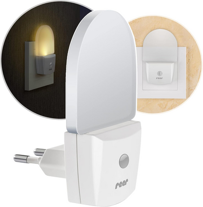 REER NightGuide LED night light for an outlet, darkness sensor, 6 x 9.5 cm