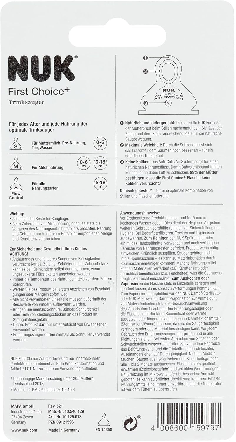 NUK First Choice silikónové cumlíky M 6 18m x2