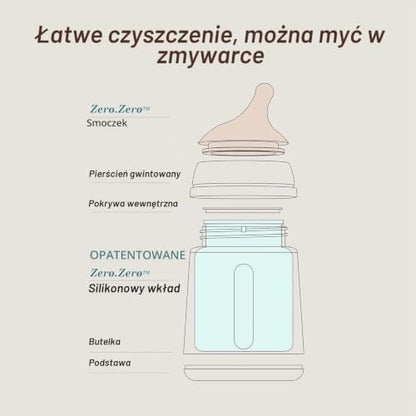 Suavinex Zero Zero antikoliková fľaša 270 ml 3m+ stredný prietok (M)