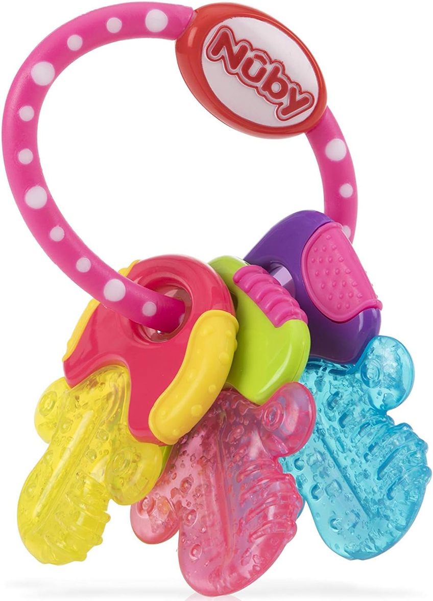 NUBY IcyBite silikónové chladiace hryzadlo 9 x 14 cm KĽÚČE