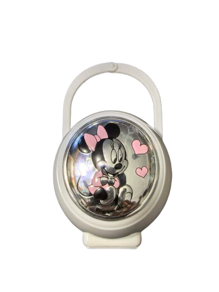 VALENTI DISNEY Minnie puzdro na cumlík + retiazka, povrchová úprava PVD (striebro)