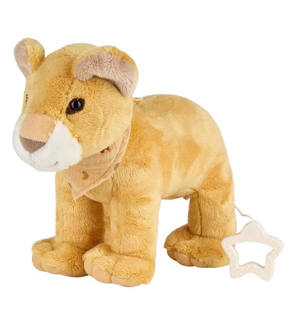 STERNTALER Lev Leo hračka na maznanie s hracou skrinkou „Pieskový dedko“ 24 cm