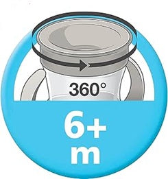 NUK Mini Magic Cup netečúci pohár svietiaci v tme 360° 160 ml 6 m+