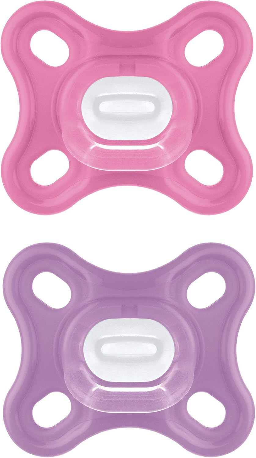 Suzete din silicon MAM Comfort, 0–3 luni, roz, 2 buc.