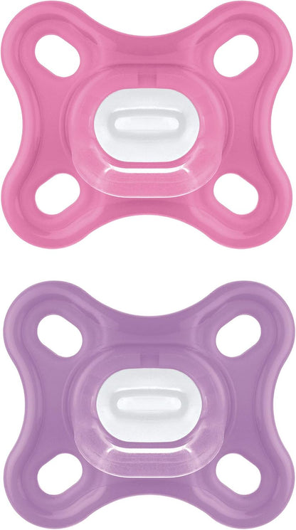 Suzete din silicon MAM Comfort, 0–3 luni, roz, 2 buc.