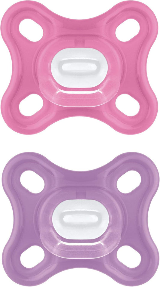 MAM Comfort silikónové cumlíky 0 – 3 mesiace, ružové, 2 ks