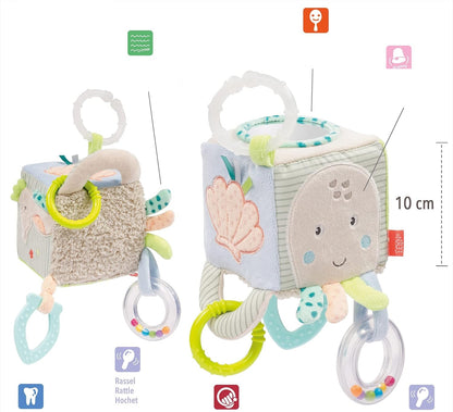 FEHN plush stroller, crib, and car seat hanging toy, 10x10 cm, SEA DREAMS