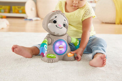 FISHER-PRICE interaktywny LENIWIEC j. angielski, kolorowa zabawka Linkimals dla dzieci 9 m+, z melodiami i światłem