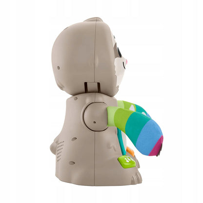 FISHER-PRICE interaktywny LENIWIEC j. niemiecki, kolorowa zabawka Linkimals dla dzieci 9 m+, widok z boku
