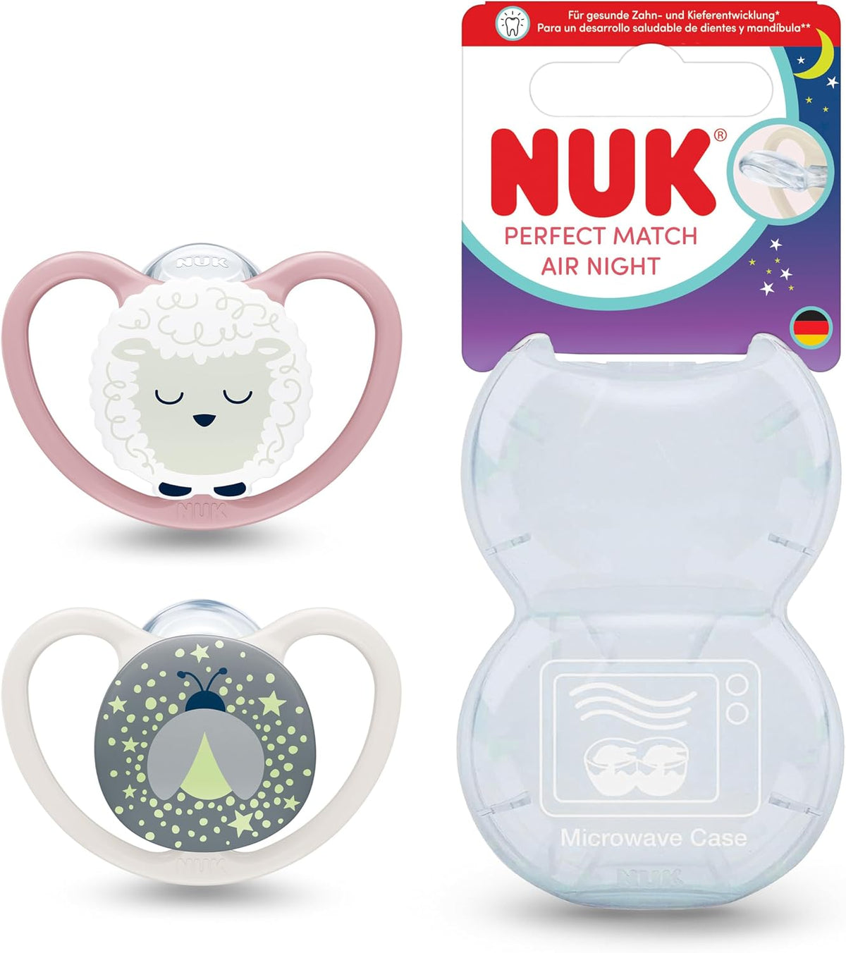 NUK Perfect Match Air Night svietiace cumlíky 0-6 m x2