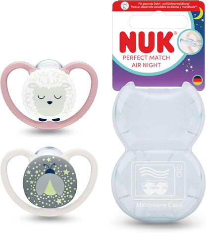 NUK Perfect Match Air Night svietiace cumlíky 0-6 m x2