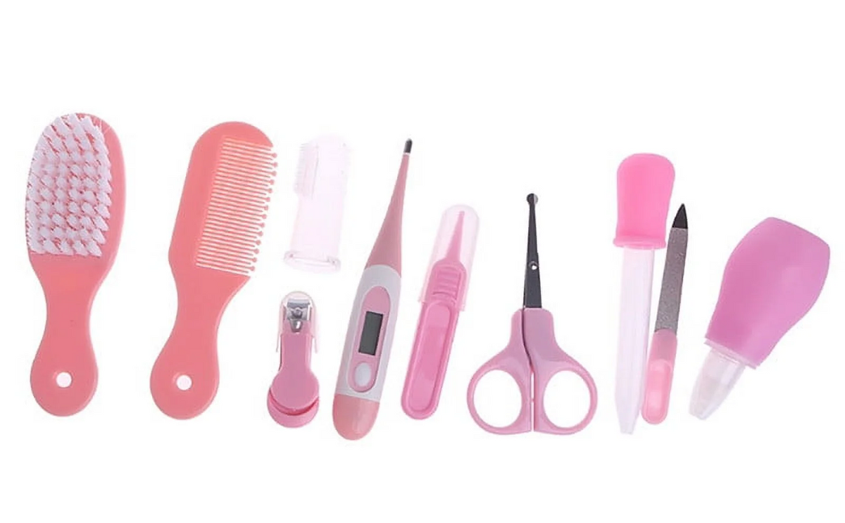 BABY CARE KITbaby care kit 10 itemsage 0 +colour pinknew-build conditionVisually the accessories are in very