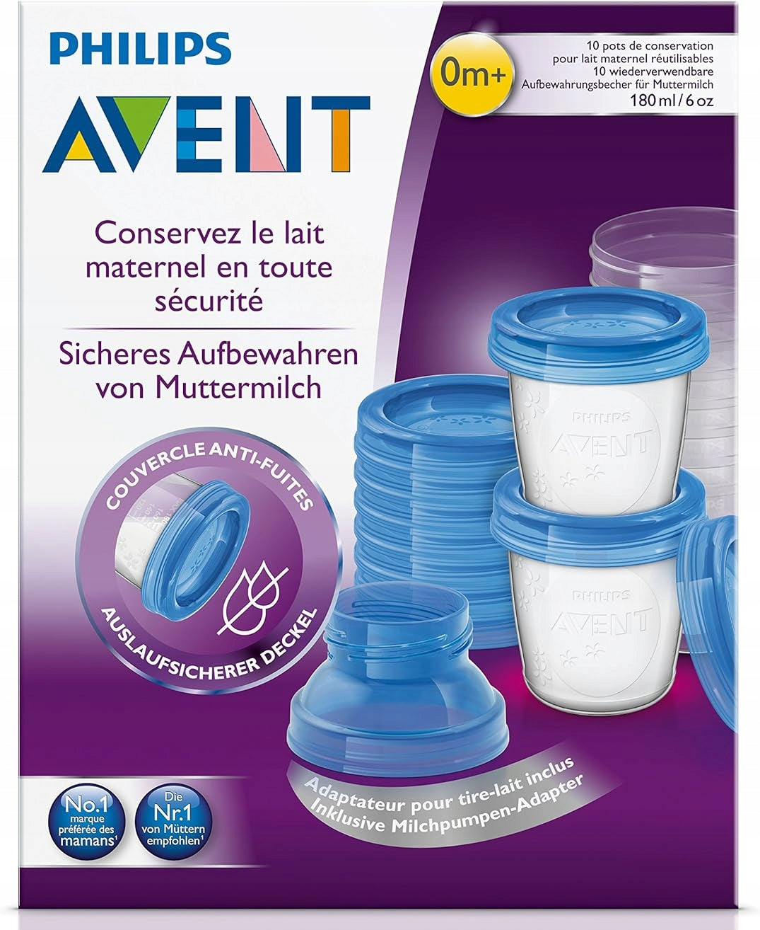 PHILIPS AVENT nádoby na jedlo x10 + adaptéry
