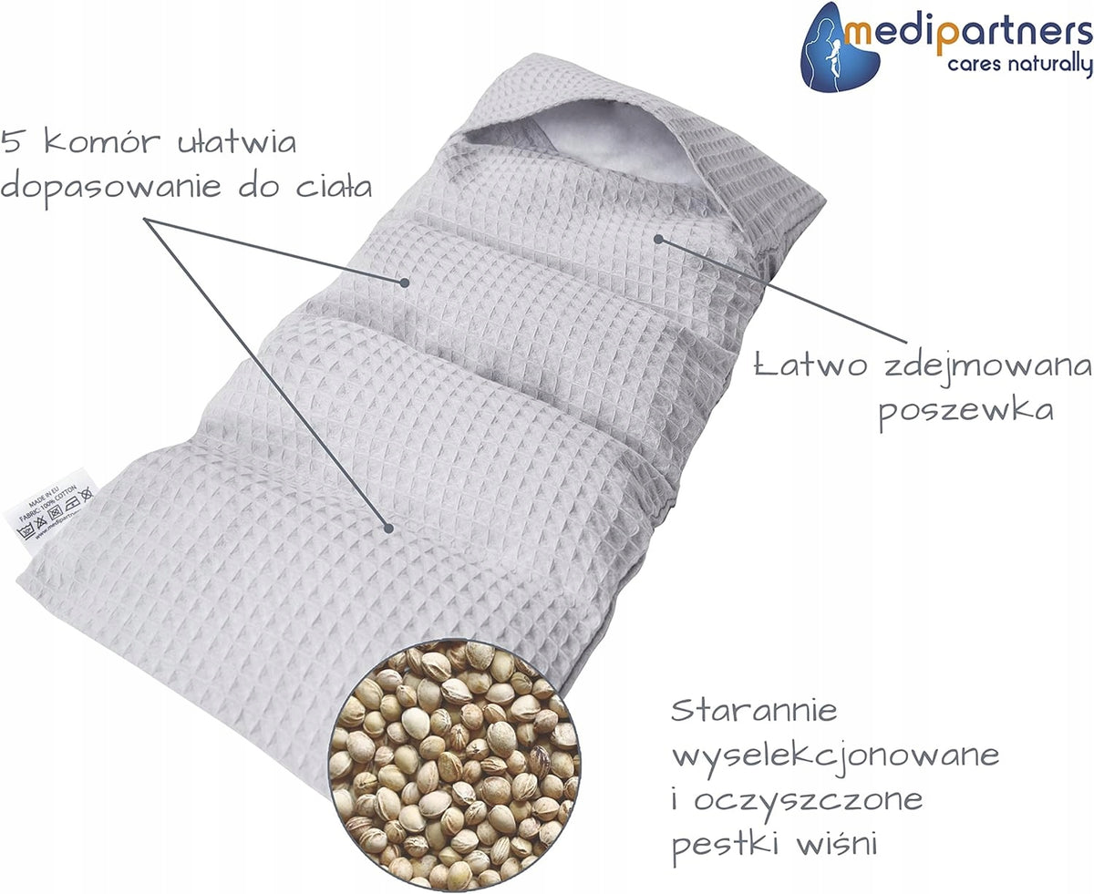 MEDIPARTNERS termofor s čerešňovými kôstkami VEĽKÝ 800 g 60x20 cm MINKY