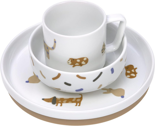 LASSIG Little Mateys sada porcelánového nádobí 3 ks.