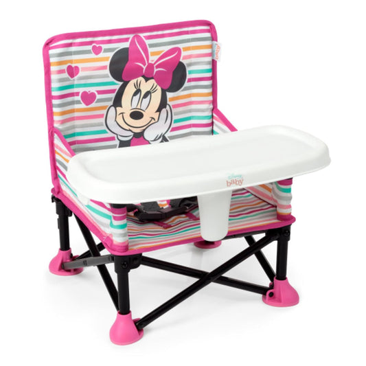 BRIGHT STARTS Minnie Mouse cestovná jedálenská stolička s táckou 3v1