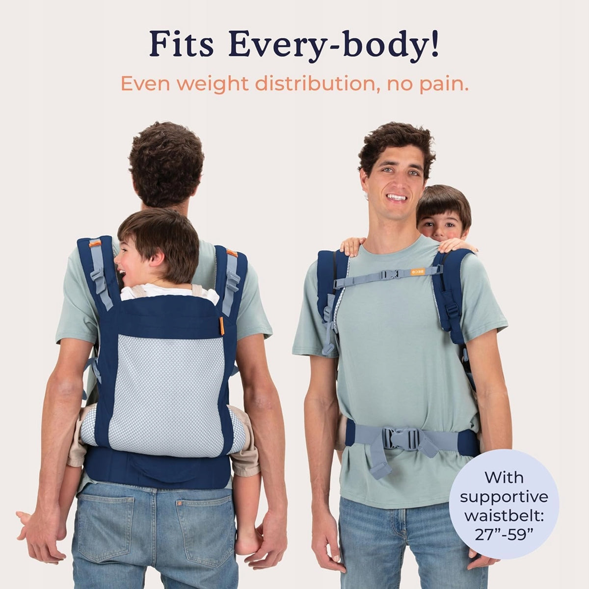 BECO TODDLER nosič na pracky 9-27kg mesh 3d