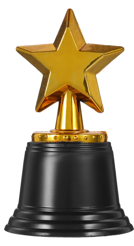 Trofeo estrella de plástico 12 cm