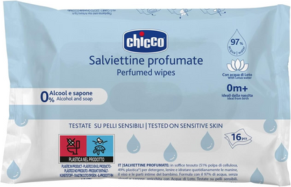 CHICCO voňavé vlhčené obrúsky s výťažkom z lotosového kvetu x16