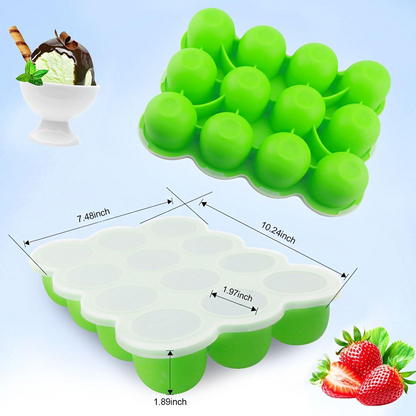 Fresh Foods silikónová forma na zmrazovanie potravín 12 x 75 ml