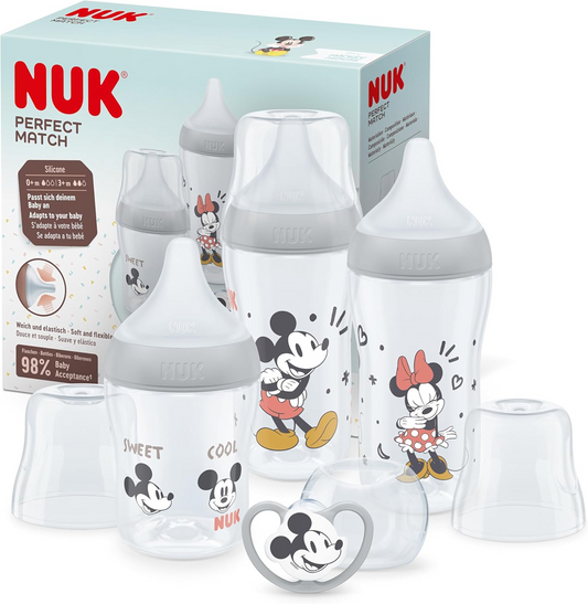 NUK Perfect Match startset fles + speen Mickey Mouse
