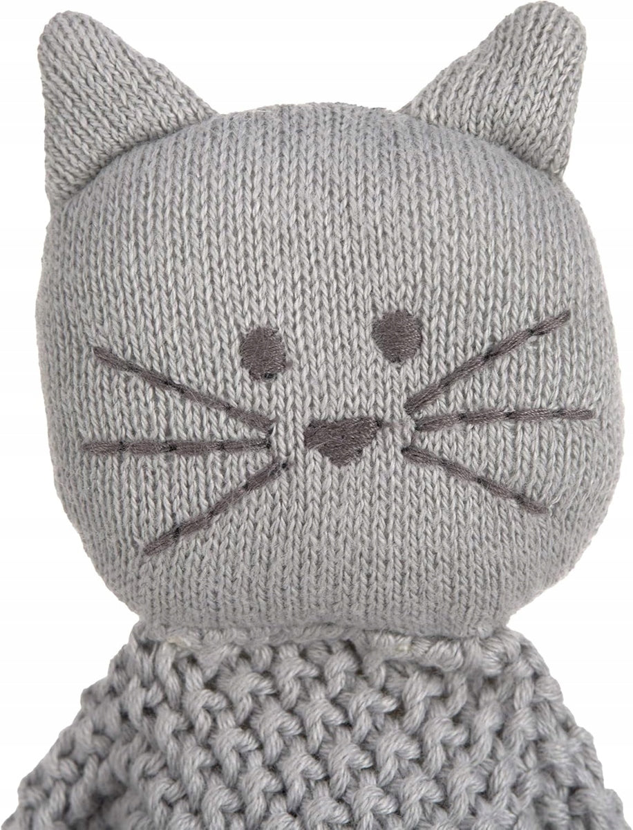 LASSIG Little Chums pletená maznacia dečka s hračkou MAČKA, 26 cm