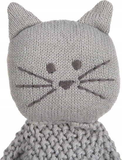 LASSIG Little Chums pletená maznacia dečka s hračkou MAČKA, 26 cm