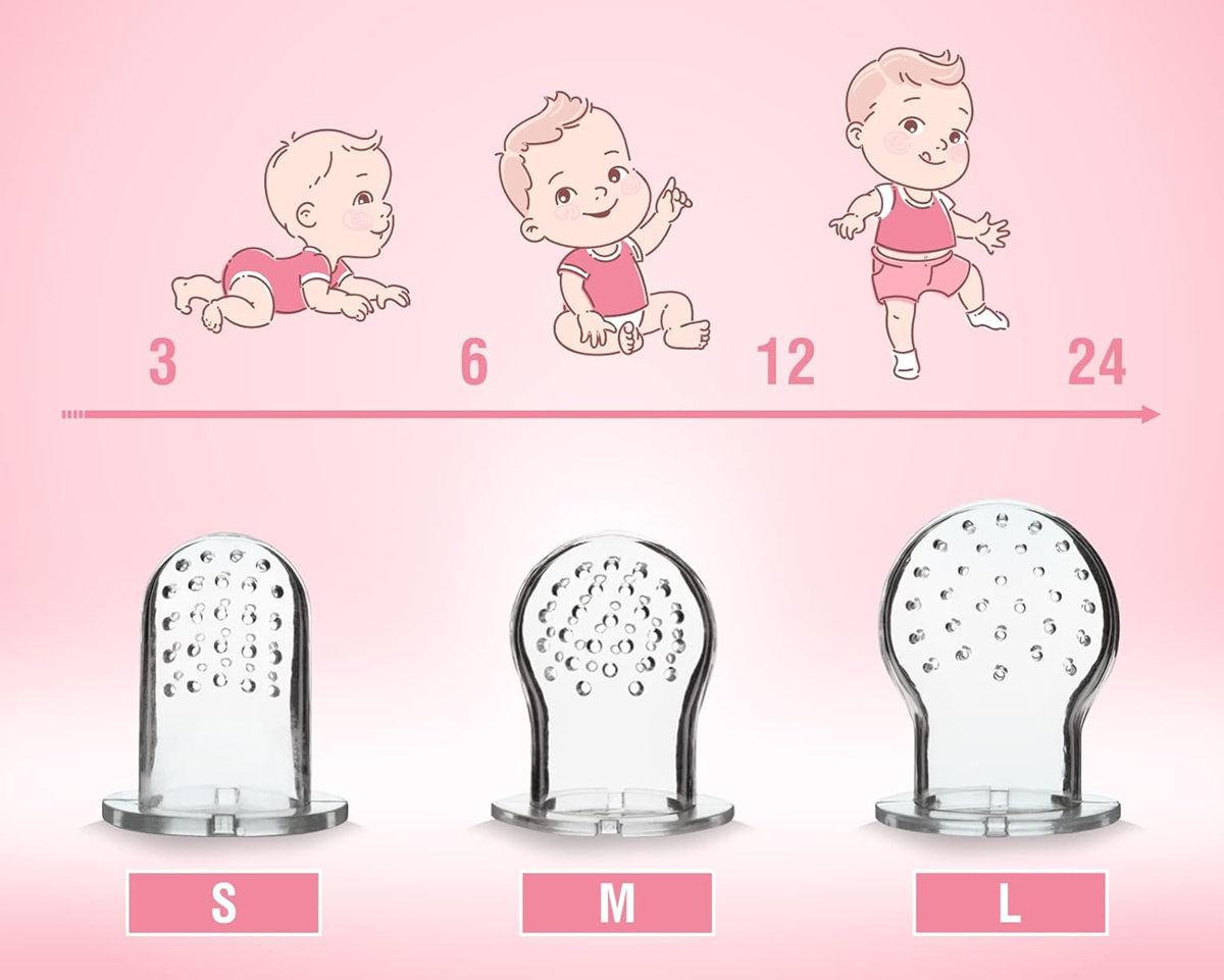 LUXIOR hryzadlo a podávač ovocia pre deti, 3 náustky, 3 – 24 m