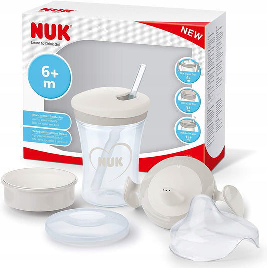 NUK leerset voor drinken beker + 3 tuitjes
