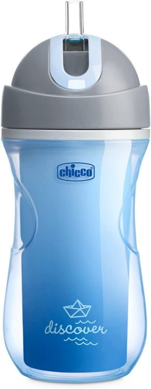 CHICCO Sport Cup netečúci pohár so slamkou 266 ml 14 m+