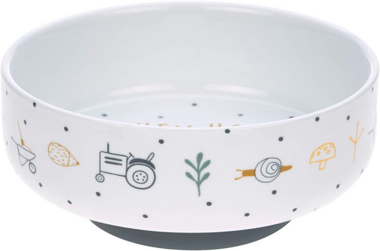 LASSIG Garden Explorer porcelánová miska s protiskluzovou základnou FARMA