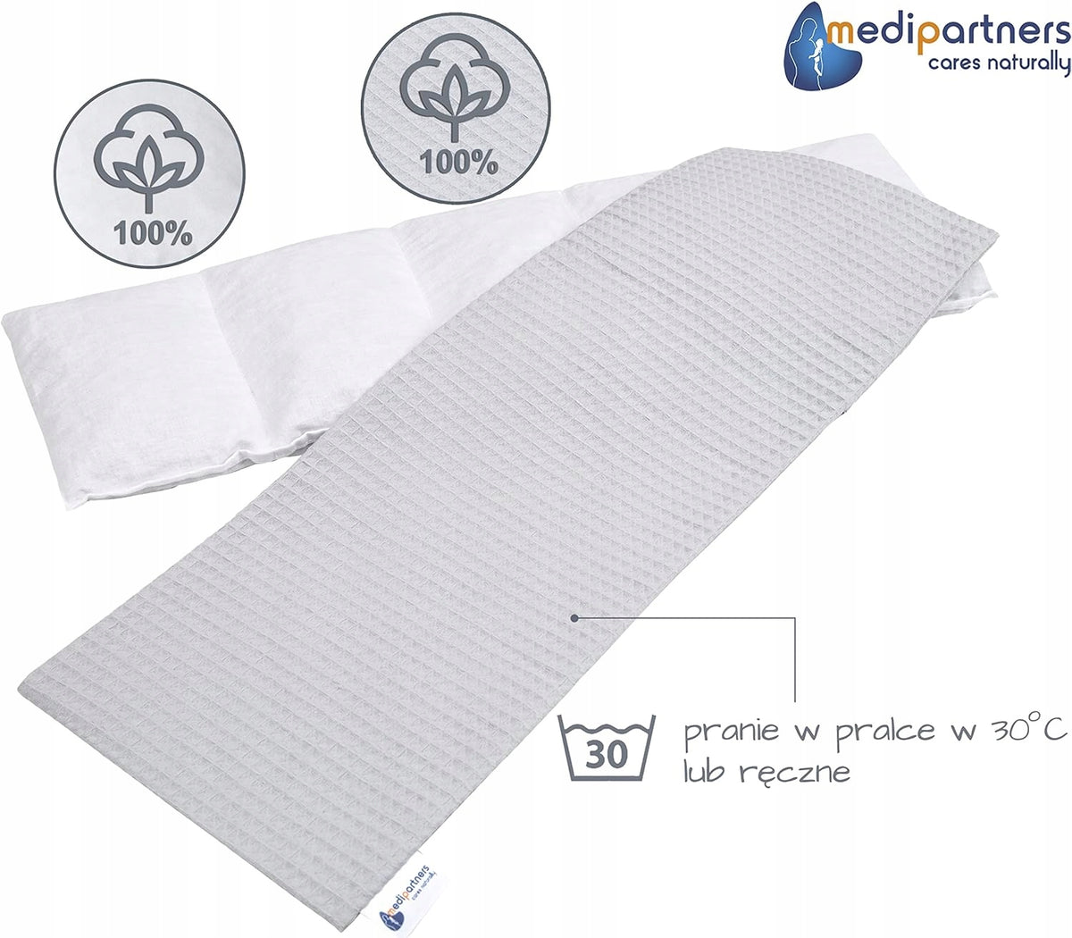 MEDIPARTNERS termofor s čerešňovými kôstkami VEĽKÝ 800 g 60x20 cm MINKY