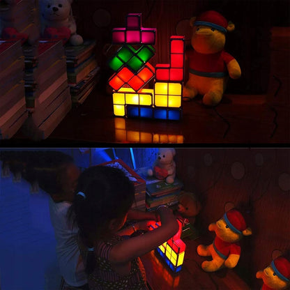 JUSTUP The Magic Block LED nočná lampička, 7 dielov, 7 farieb TETRIS
