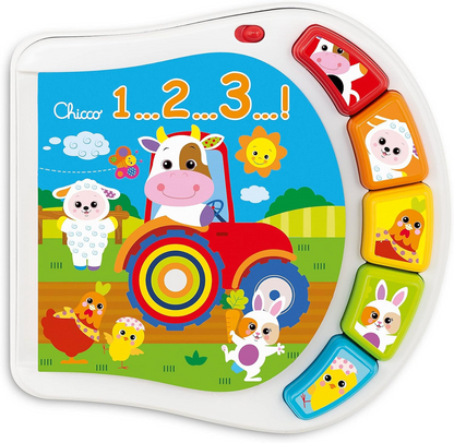 CHICCO Counting Farm elektronická vzdelávacia knižka 19 x 19,5 cm