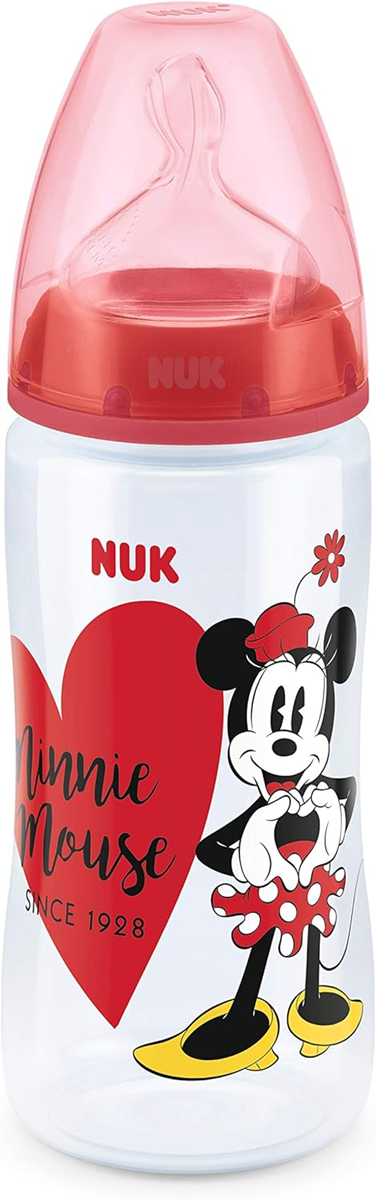 NUK First Choice+ Minnie fľaša 300 ml 6–18 mesiacov, cumlík M