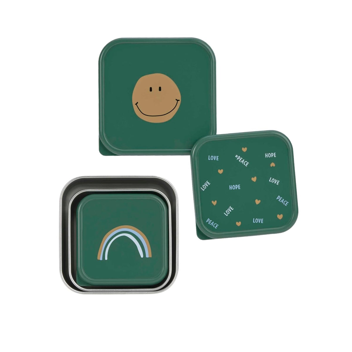 LASSIG Snackbox oceľové KRABIČKY NA OBČERSTVENIE x3