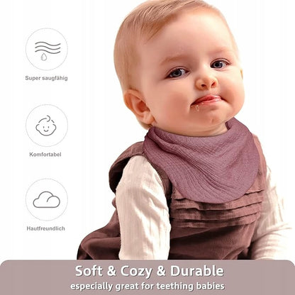 LULU MOON mušelínové podbradníky typu bandana na patentky 0–36 mesiacov x8