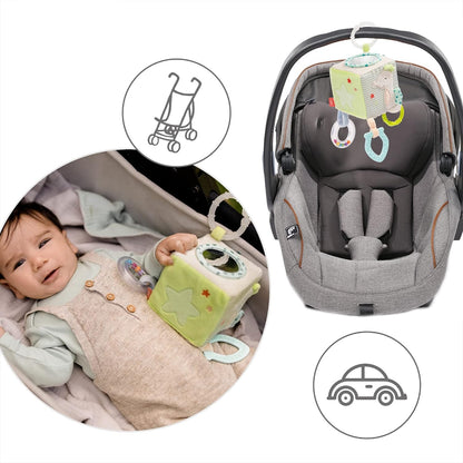 FEHN plush stroller, crib, and car seat hanging toy, 10x10 cm, SEA DREAMS
