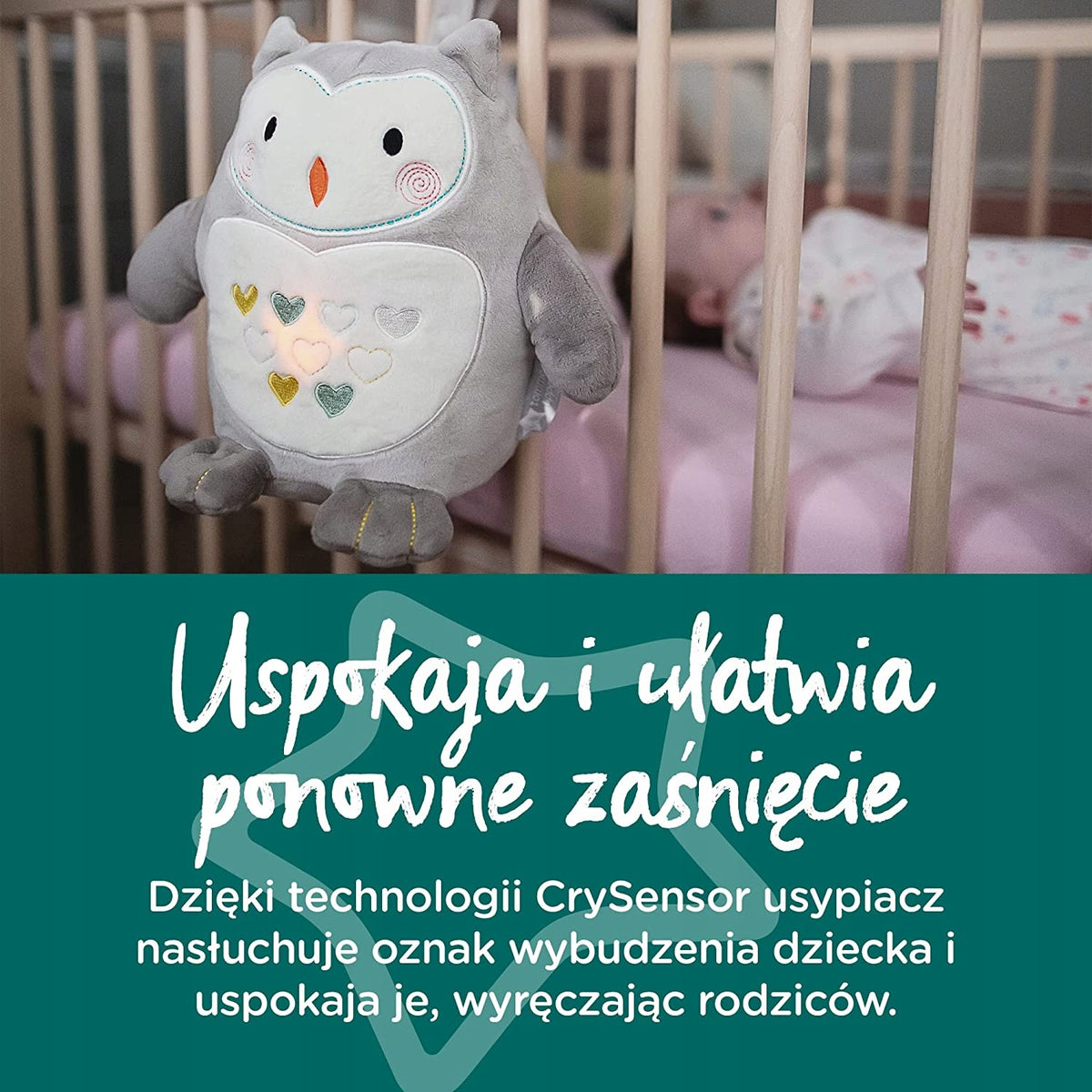 TOMMEE TIPPEE sova Ollie, plyšová hračka so zvukmi bez lampičky