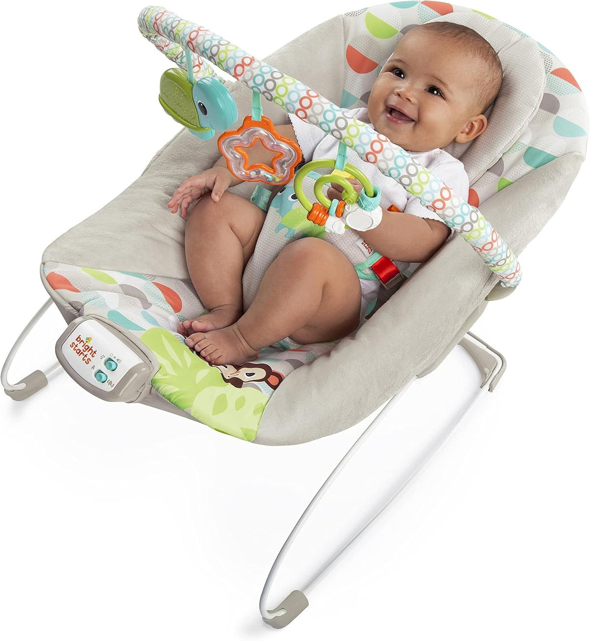 Bright Starts Happy Safari bouncer with melodies and vibrations