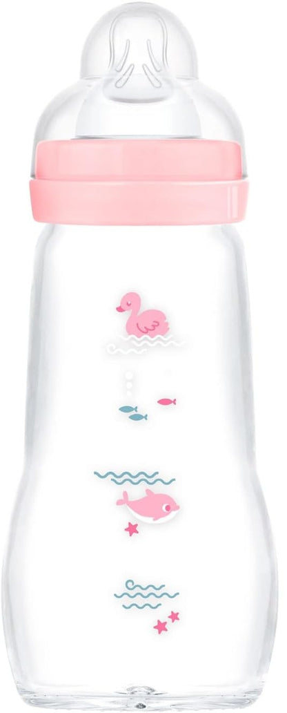 MAM Feel Good sklenená fľaša 260 ml cumlík 2 stredný prietok 2 m+ KAČKA