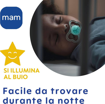 MAM Air Night silikónový cumlík 16 m+ x2 SVETIACE