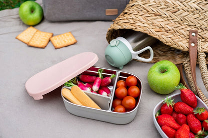 BEABA desiatový box lunchbox z NEREZOVEJ ocele 760 ml s priehradkami