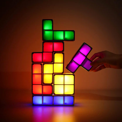 JUSTUP The Magic Block LED nočná lampička, 7 dielov, 7 farieb TETRIS