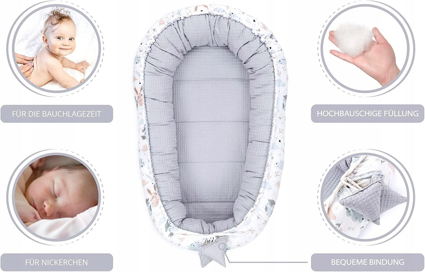 TOTSY BABY kokon niemowlęcy gniazdo 90 x 50