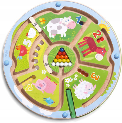 HABA drevené magnetické bludisko 23 cm FARMA