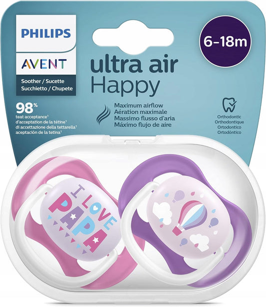 PHILIPS AVENT Ultra Air HAPPY πιπίλες x 2 6-18 μηνών